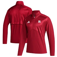 Men's adidas  Scarlet Rutgers Scarlet Knights Sideline Quarter-Zip Pullover Top