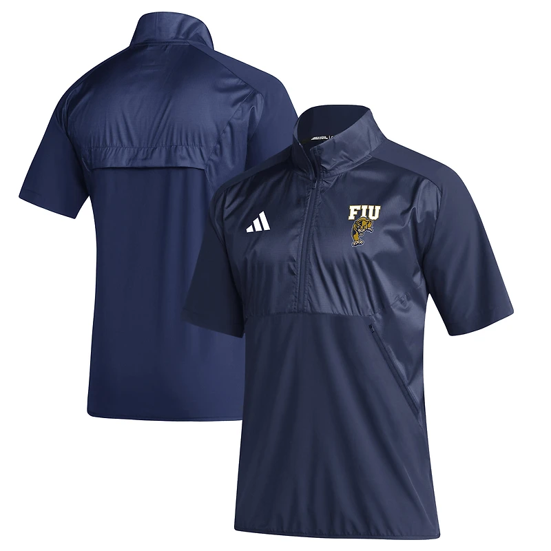 Men's adidas Navy FIU Panthers Sideline Quarter-Zip Polo