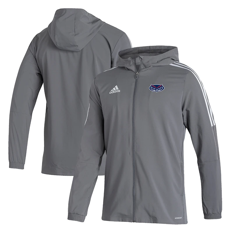 Men's adidas  Gray Florida Atlantic Owls Tiro 21 Full-Zip Windbreaker Jacket