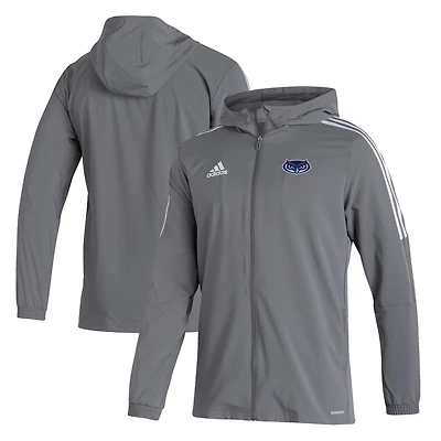 Men's adidas  Gray Florida Atlantic Owls Tiro 21 Full-Zip Windbreaker Jacket