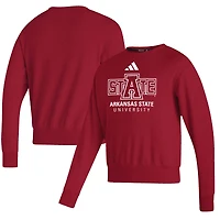 Men's adidas  Scarlet Arkansas State Red Wolves Premium Retro Pullover Sweatshirt