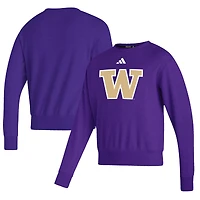Men's adidas  Purple Washington Huskies Premium Retro Pullover Sweatshirt