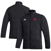 Men's adidas  Black Rutgers Scarlet Knights Midweight Full-Zip Jacket