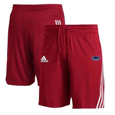 Men's adidas Red Florida Atlantic Owls Three-Stripe Knit Shorts