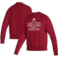 Women's adidas  Scarlet Arkansas State Red Wolves Premium Retro Pullover Sweatshirt
