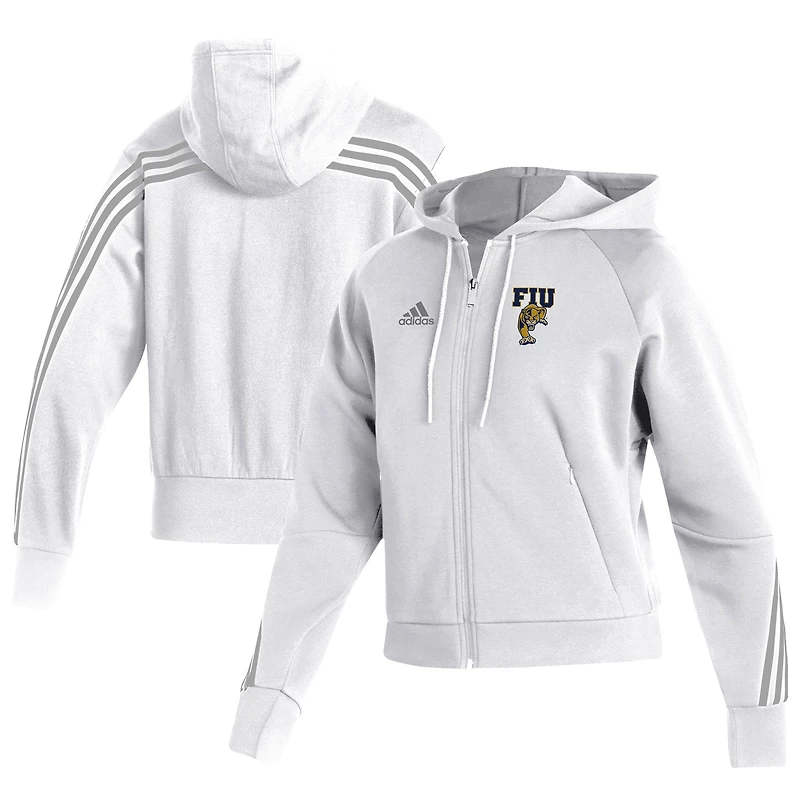Women's adidas  White FIU Panthers Fashion Full-Zip Hoodie