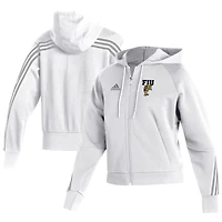 Women's adidas  White FIU Panthers Fashion Full-Zip Hoodie