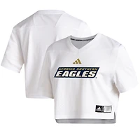 Women's adidas  White Georgia Southern Eagles Cropped Jersey Top