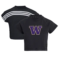 Women's adidas  Black Washington Huskies Recycled Cotton Crop Top