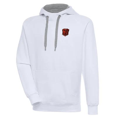 Men's Antigua White Cleveland Browns Victory Pullover Hoodie