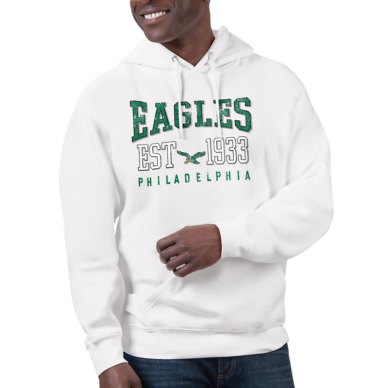 Unisex Starter White Philadelphia Eagles Retro Pullover Hoodie