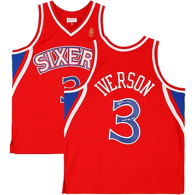 Allen Iverson Philadelphia 76ers Autographed Red Mitchell & Ness 1996-97 Swingman Jersey with "ROY 96-97" Inscription