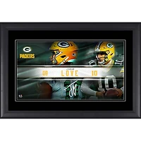 Jordan Love Green Bay Packers Facsimile Signature Framed 10" x 18" Player Nameplate Collage