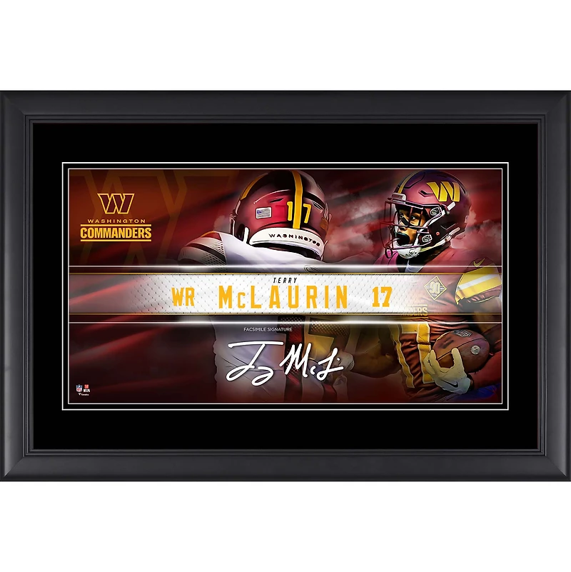 Terry McLaurin Washington Commanders Facsimile Signature Framed 10" x 18" Player Nameplate Collage