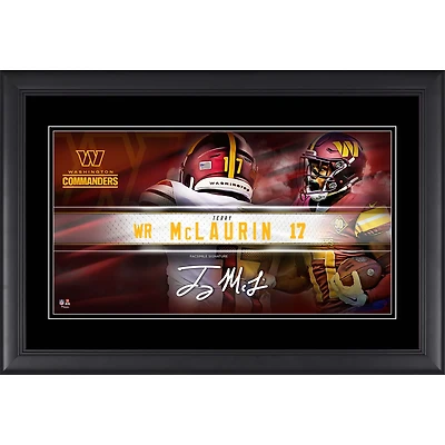 Terry McLaurin Washington Commanders Facsimile Signature Framed 10" x 18" Player Nameplate Collage
