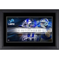 Aidan Hutchinson Detroit Lions Facsimile Signature Framed 10" x 18" Player Nameplate Collage