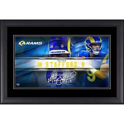 Matthew Stafford Los Angeles Rams Facsimile Signature Framed 10" x 18" Player Nameplate Collage