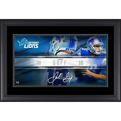 Jared Goff Detroit Lions Facsimile Signature Framed 10" x 18" Player Nameplate Collage