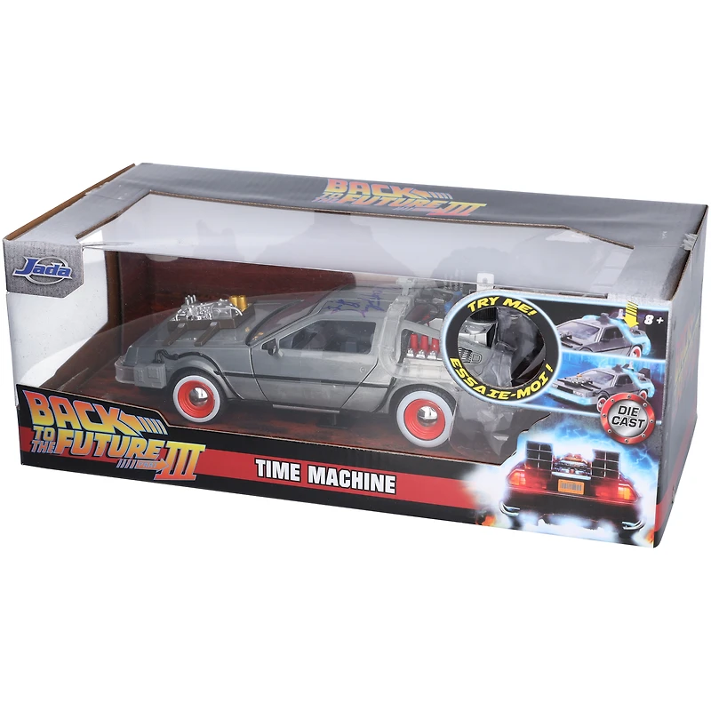 Christopher Lloyd Back to the Future Autographed DeLorean Time Machine Die Cast Car