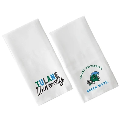 Little Birdie  Tulane Green Wave Two-Pack Tea Towel Set