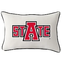 Arkansas State Red Wolves Logo Rectangular Piped Pillow