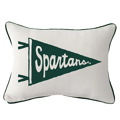 Michigan State Spartans Pennant Rectangular Piped Pillow