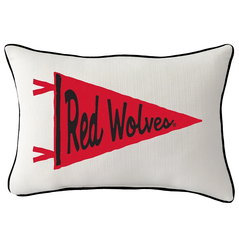Arkansas State Red Wolves Pennant Rectangular Piped Pillow