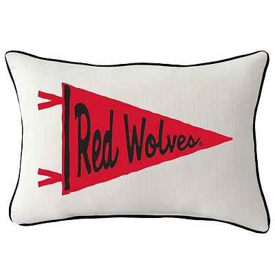 Arkansas State Red Wolves Pennant Rectangular Piped Pillow
