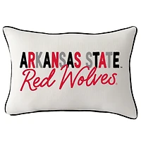 Arkansas State Red Wolves Tones Rectangular Piped Pillow