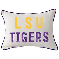 LSU Tigers Distressed Logo Rectangular Piped Pillow