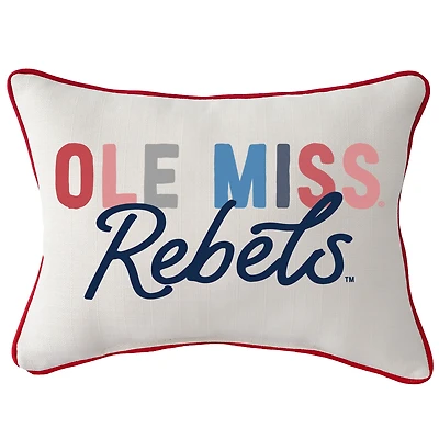 Ole Miss Rebels Tones Rectangular Piped Pillow