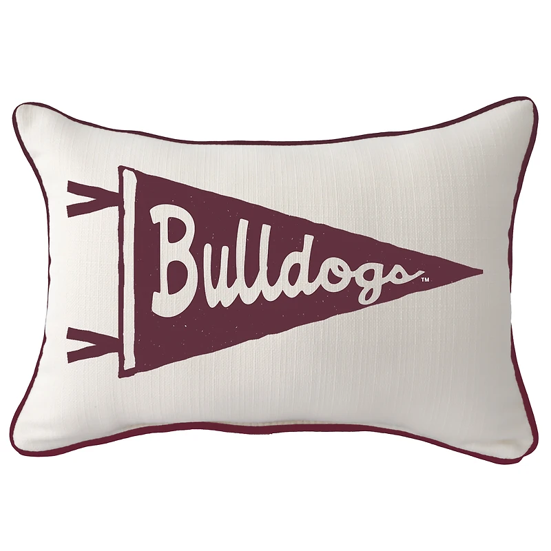 Mississippi State Bulldogs Pennant Rectangular Piped Pillow