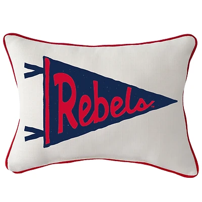 Ole Miss Rebels Pennant Rectangular Piped Pillow