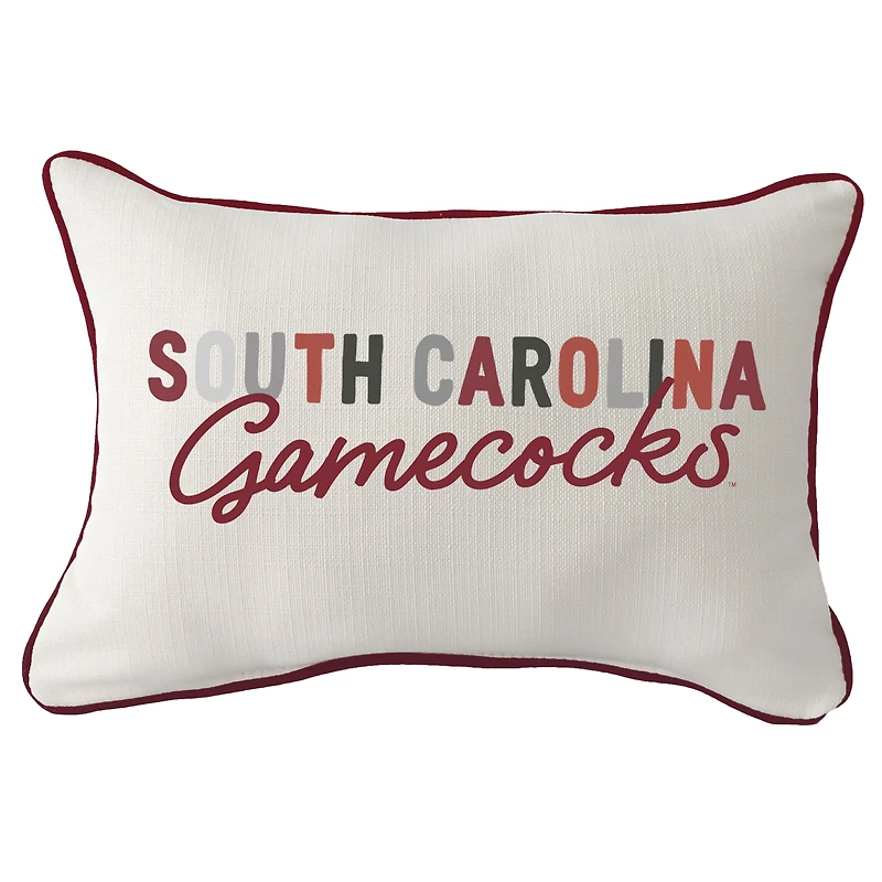 South Carolina Gamecocks Tones Rectangular Piped Pillow