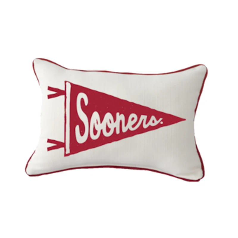 Oklahoma Sooners Pennant 14" x 20" Pennant Rectangular Piped Pillow