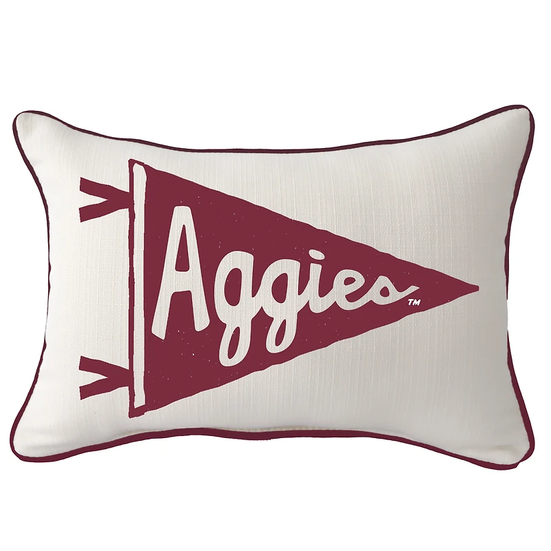 Texas A&M Aggies Pennant Rectangular Piped Pillow