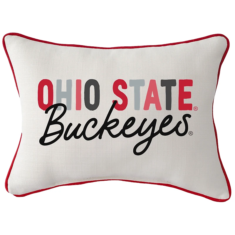 Ohio State Buckeyes Tones Rectangular Piped Pillow