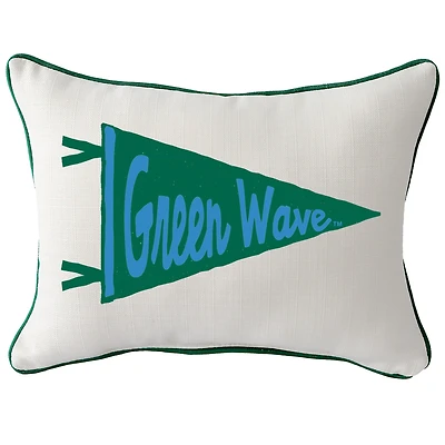 Tulane Green Wave Pennant Rectangular Piped Pillow