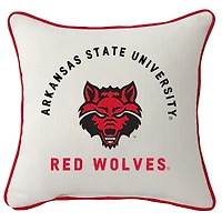 Arkansas State Red Wolves Arched Square Piped Pillow