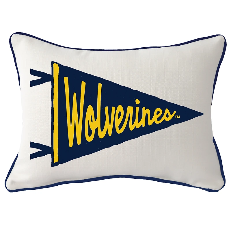 Michigan Wolverines Pennant Rectangular Piped Pillow