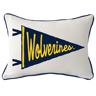 Michigan Wolverines Pennant Rectangular Piped Pillow