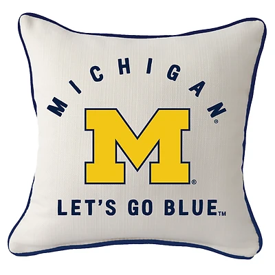 Michigan Wolverines Arched Square Piped Pillow
