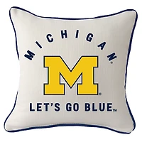 Michigan Wolverines Arched Square Piped Pillow