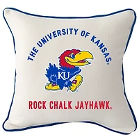 Kansas Jayhawks Arched Square Piped Pillow