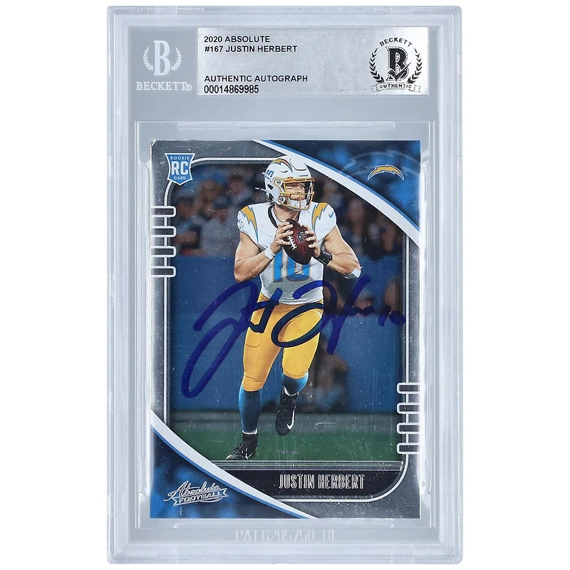 Rookie Card: Justin Herbert Los Angeles Chargers Autographed 2020 Panini Absolute