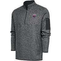 Men's Antigua  Heather Charcoal USA Swimming Big & Tall Fortune Quarter-Zip Pullover Jacket