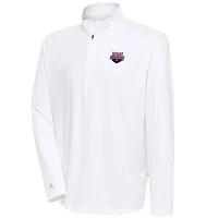 Men's Antigua  White USA Swimming Tribute Quarter-Zip Pullover Top