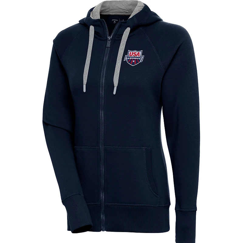 Women's Antigua Navy USA Swimming Victory Full-Zip Hoodie