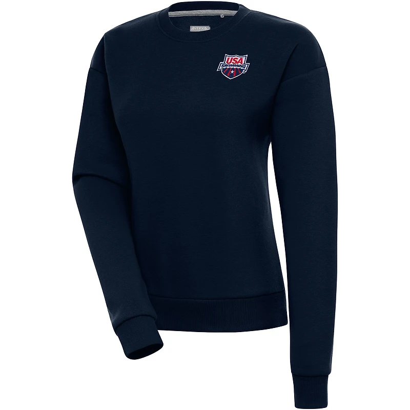 Women's Antigua  Navy USA Swimming Victory Pullover Sweatshirt