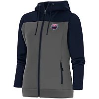Women's Antigua  Navy/Steel USA Swimming Protect Full-Zip Hoodie
